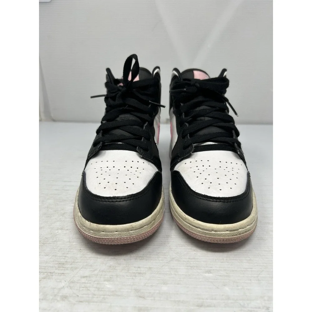 Nike Air Jordan 1 Mid Athletic Shoes Youth Girls 6Y Light Arctic Pink 555112-103